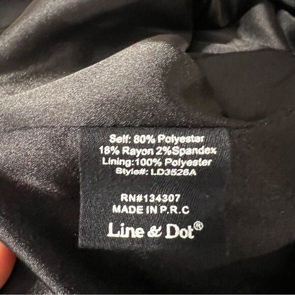 Revolve Line & Dot Black Striped Mini Dress Sz S Minimalist Witchy Evening - Picture 14 of 14